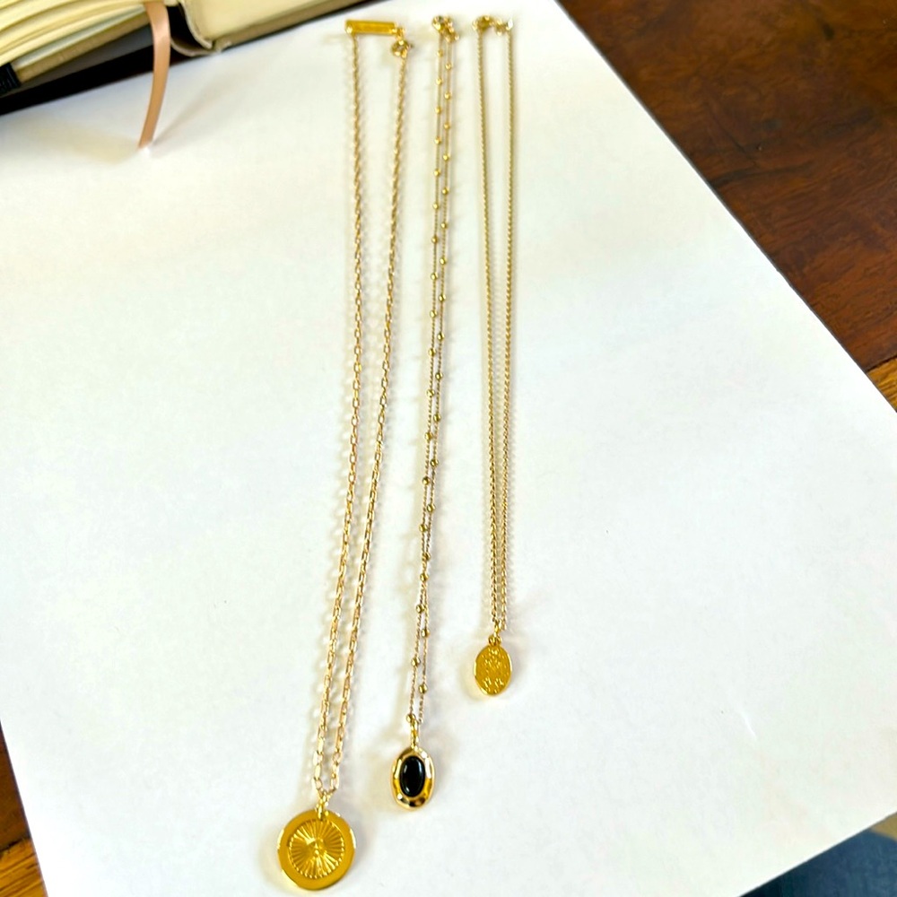 Ana Luisa triple gold pendant necklace set